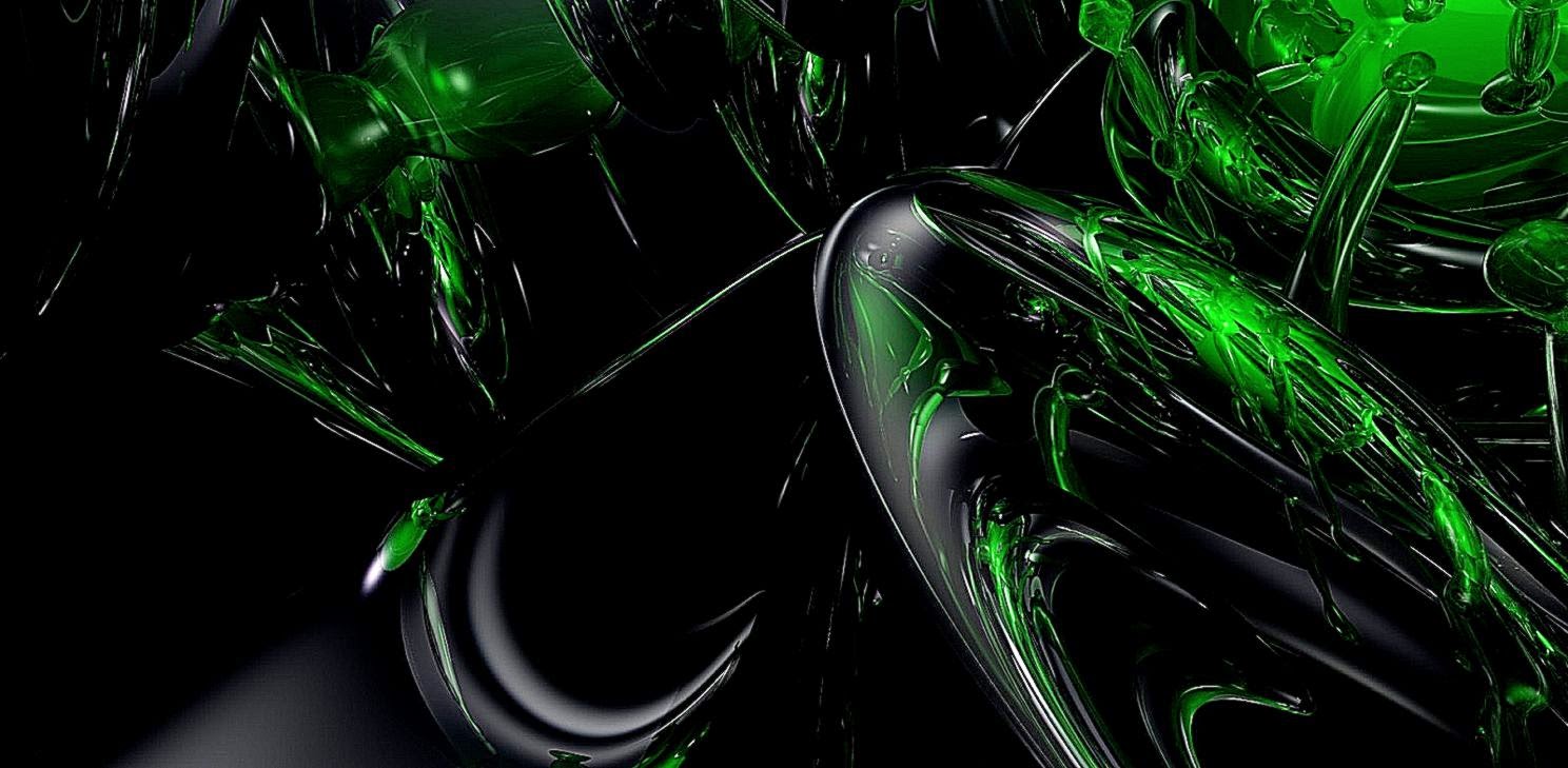 fondo de pantalla negro y verde hd,verde,negro,diseño,arte fractal,oscuridad