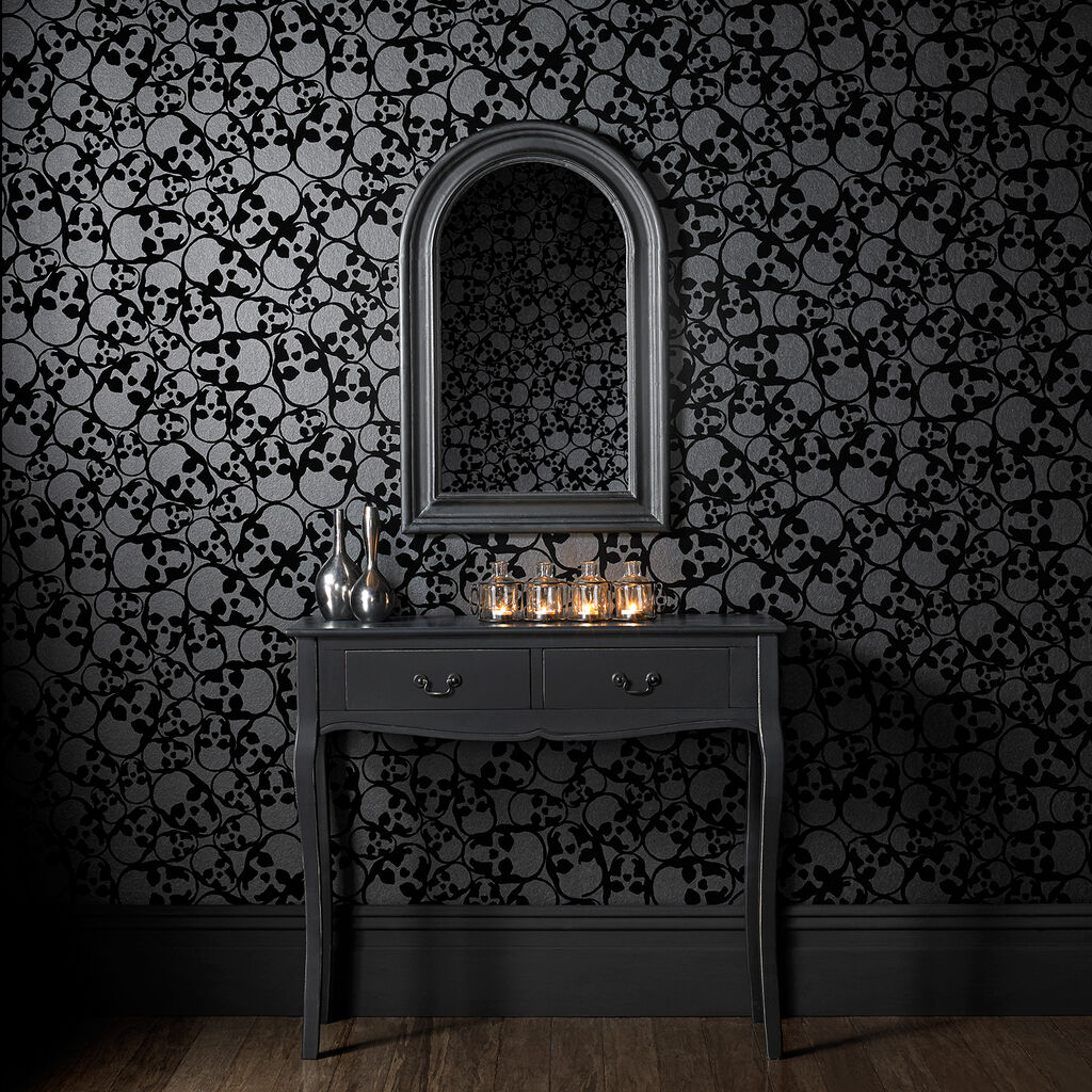 completely black wallpaper,wallpaper,furniture,room,tile,floor