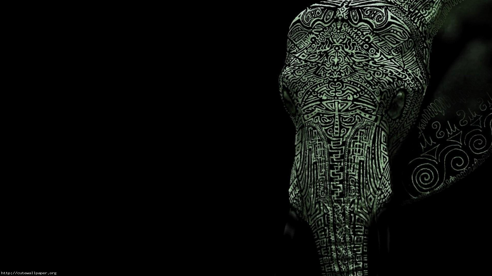 黒のデザインの壁紙のhd,象,象とマンモス,黒と白,設計,野生動物
