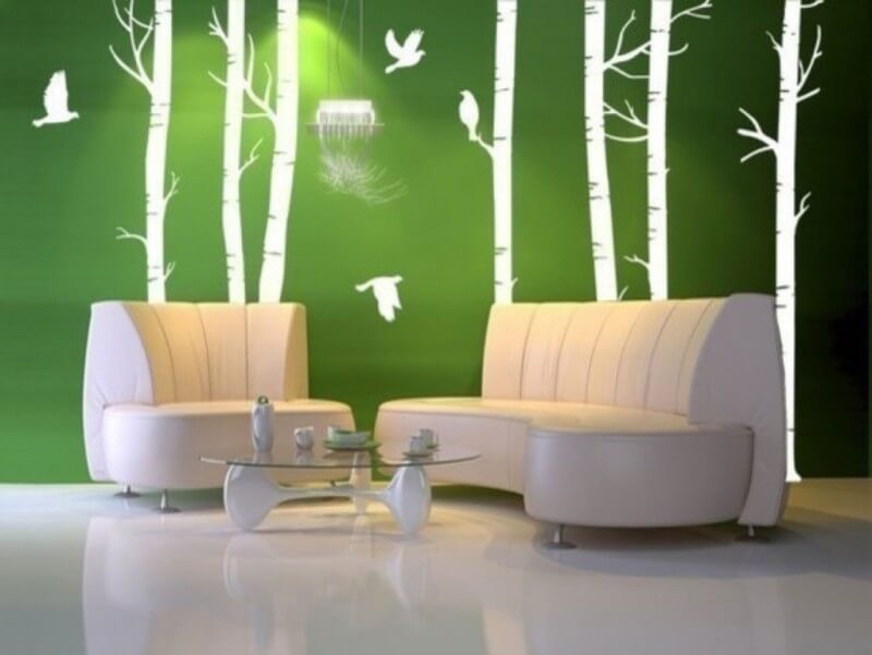 wallpaper dinding lucu,green,living room,interior design,room,wall