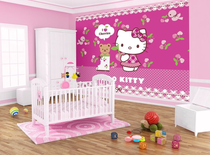 harga wallpaper dinding hello kitty per meter,product,pink,room,infant bed,wall sticker