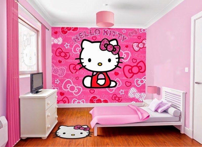 tapete kamar hallo kitty,rosa,karikatur,wand,zimmer,hintergrund