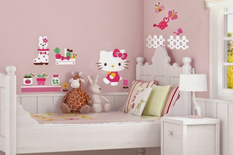 papier peint bonjour kitty untuk kamar,rose,produit,chambre,meubles,mur