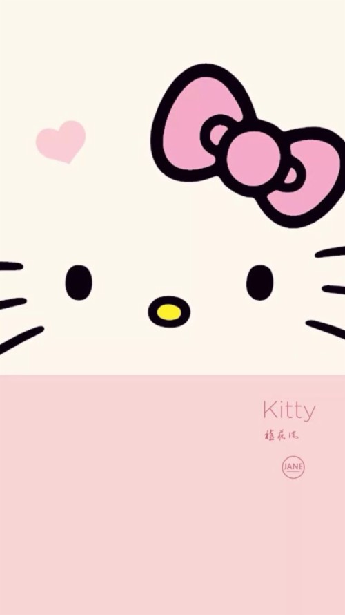 壁紙hello kitty untuk kamar,ピンク,テキスト,漫画,フォント,心臓