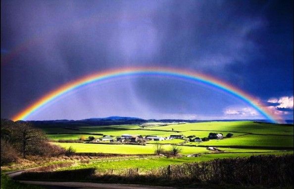 papier peint pelangi indah,ciel,arc en ciel,la nature,paysage naturel,prairie