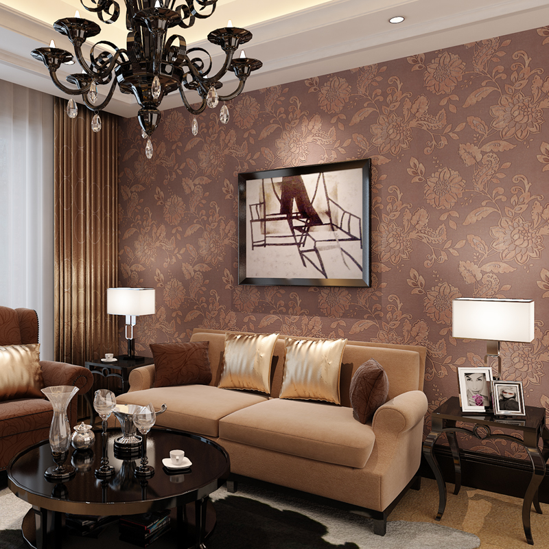 벽지 warna coklat,거실,방,인테리어 디자인,벽,가구