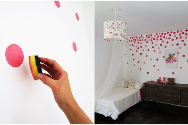 cara membuat wallpaper dinding dengan cat,pink,wall,room,wallpaper,bedroom