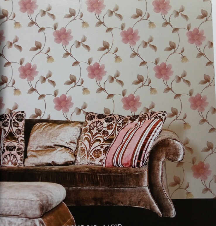 papel pintado motivo bunga,fondo de pantalla,pared,rosado,sofá,mueble