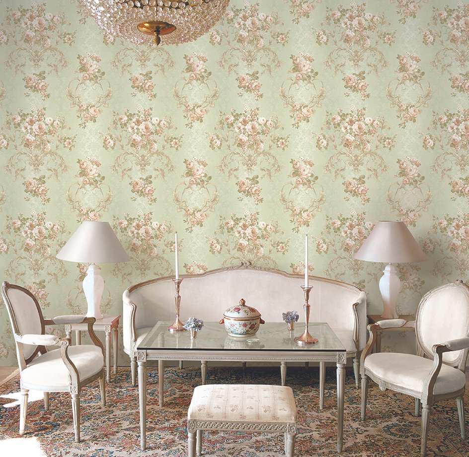 wallpaper motif bunga,room,wallpaper,wall,interior design,furniture