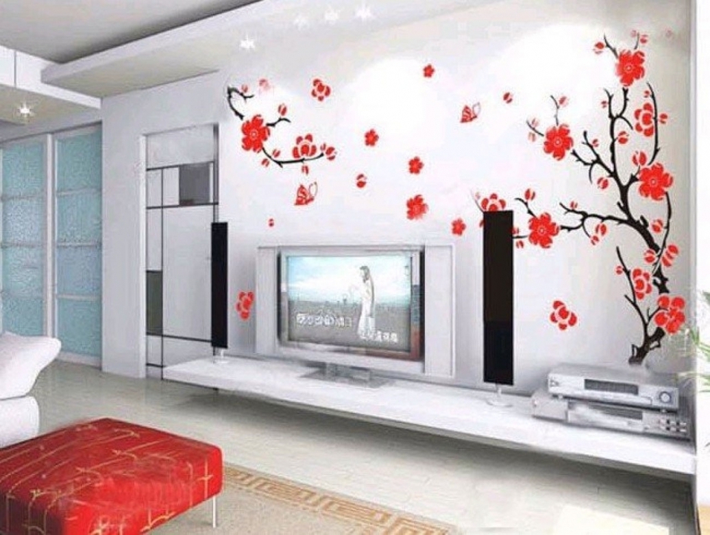 papel pintado motivo bunga,sala,habitación,pared,diseño de interiores,propiedad