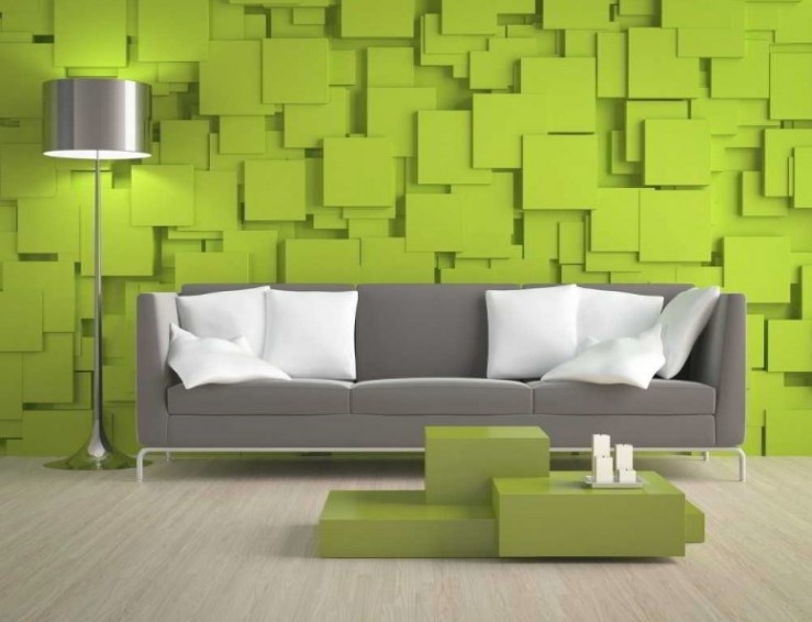 wallpaper warna hijau,green,wall,wallpaper,yellow,living room