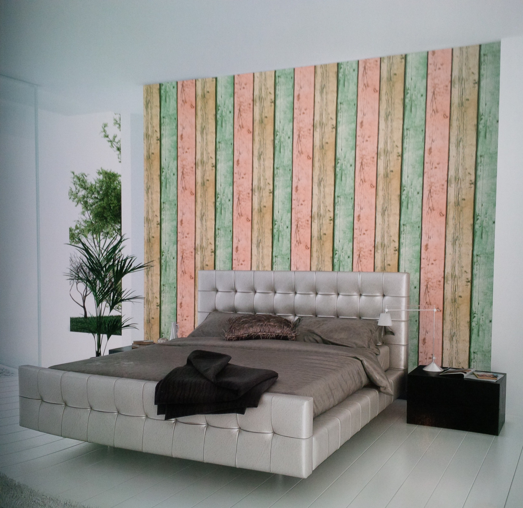 wallpaper dinding motif kayu,furniture,room,wall,interior design,bed