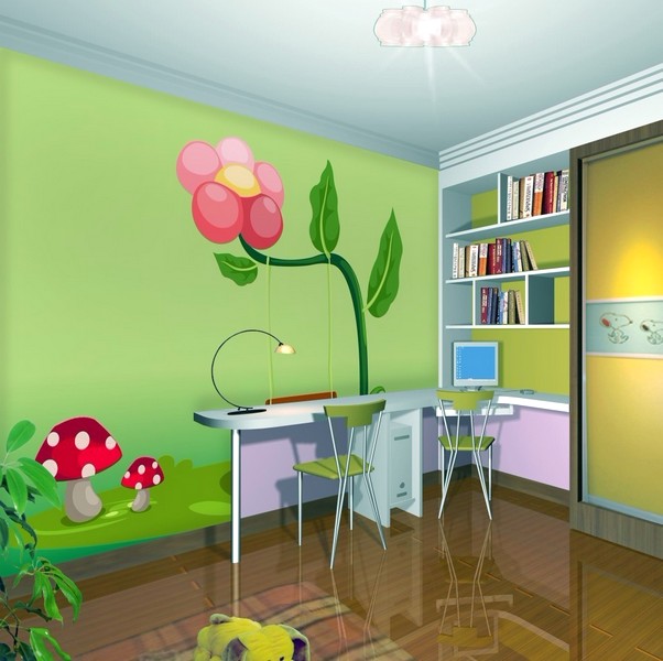 wallpaper dinding hijau,room,interior design,wall,furniture,plant