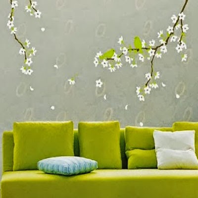 壁紙dinding hijau,緑,壁,壁紙,黄,ウォールステッカー
