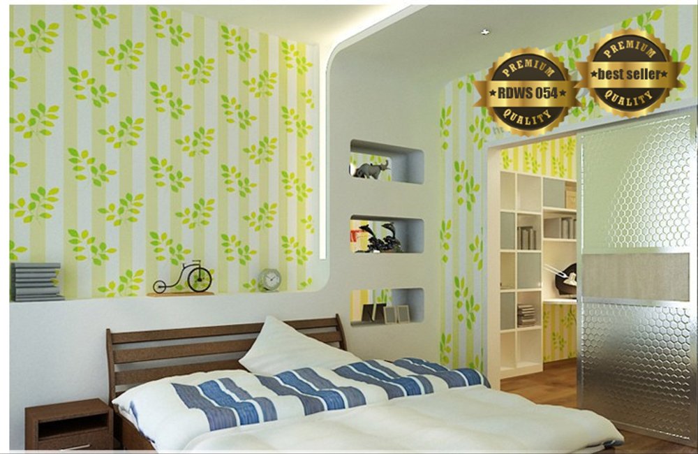 wallpaper dinding hijau,green,room,wall,wallpaper,interior design