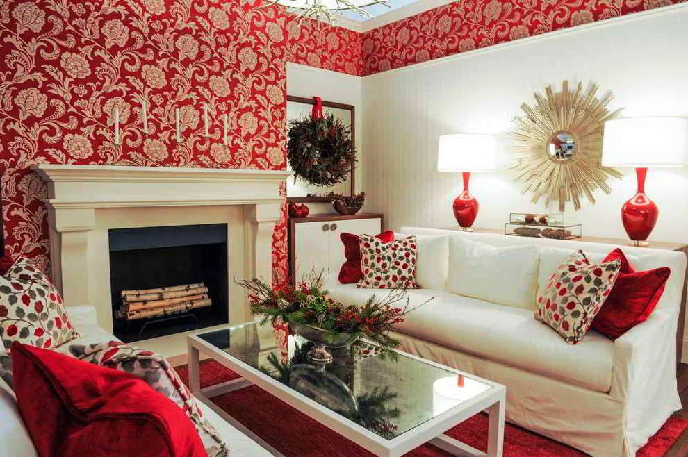 fondo de pantalla warna merah,sala,habitación,diseño de interiores,mueble,rojo