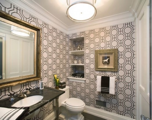 papier peint tendre kamar hitam putih,propriété,chambre,design d'intérieur,salle de bains,mur