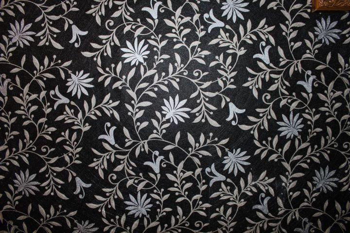 fond d'écran abstrak hitam putih,modèle,conception,feuille,plante,textile