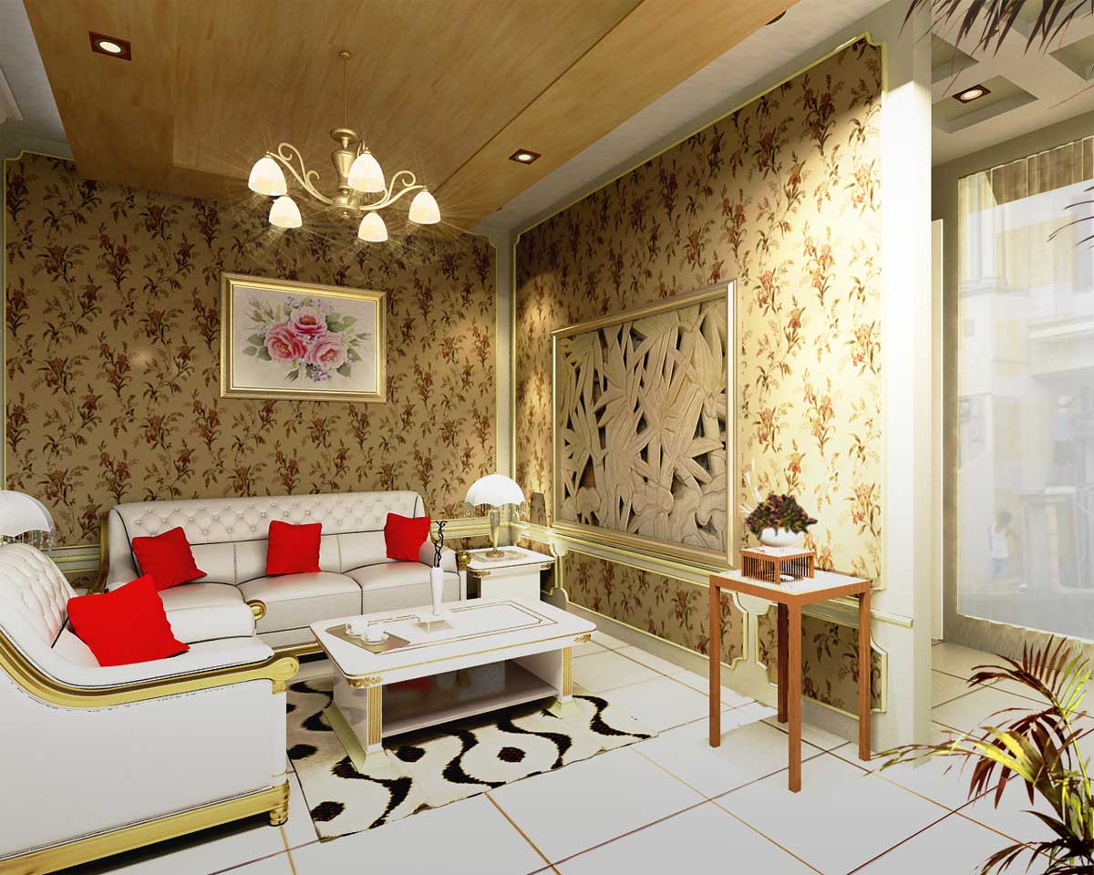 papel tapiz teñido ruang tamu kecil,diseño de interiores,habitación,sala,propiedad,pared