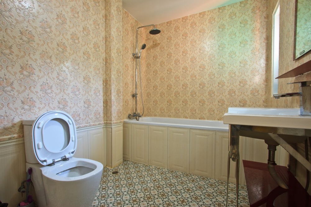 壁紙dinding kamar mandi,浴室,財産,ルーム,壁,タイル