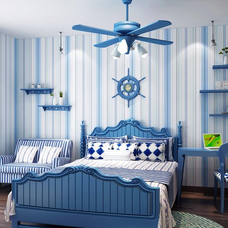 papier peint à motifs tembok,bleu,lit,meubles,chambre,produit