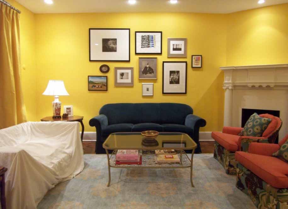 wallpaper warna kuning,room,living room,furniture,property,interior design