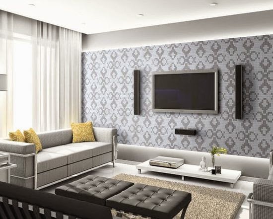 motif wallpaper ruang keluarga,living room,interior design,room,furniture,wall