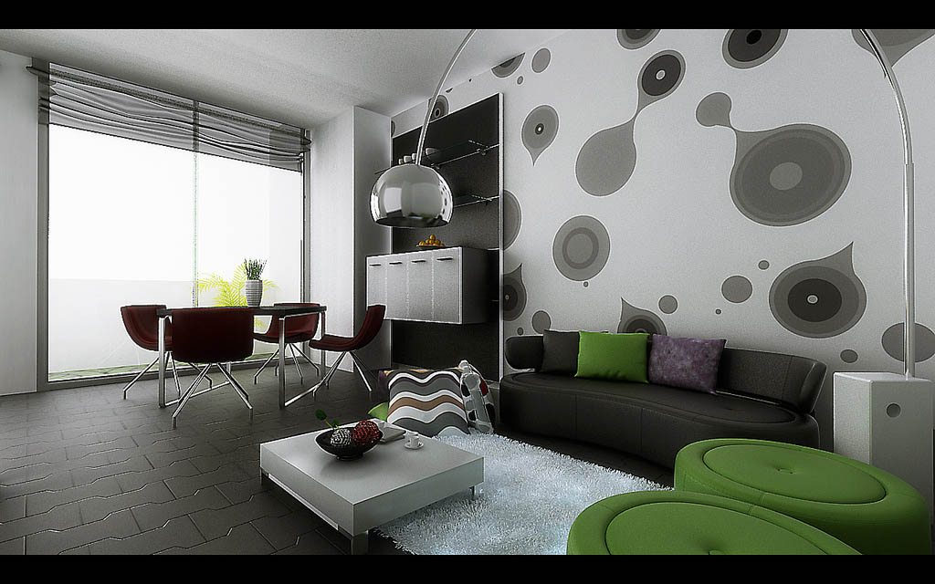 motif wallpaper ruang keluarga,living room,interior design,room,furniture,couch