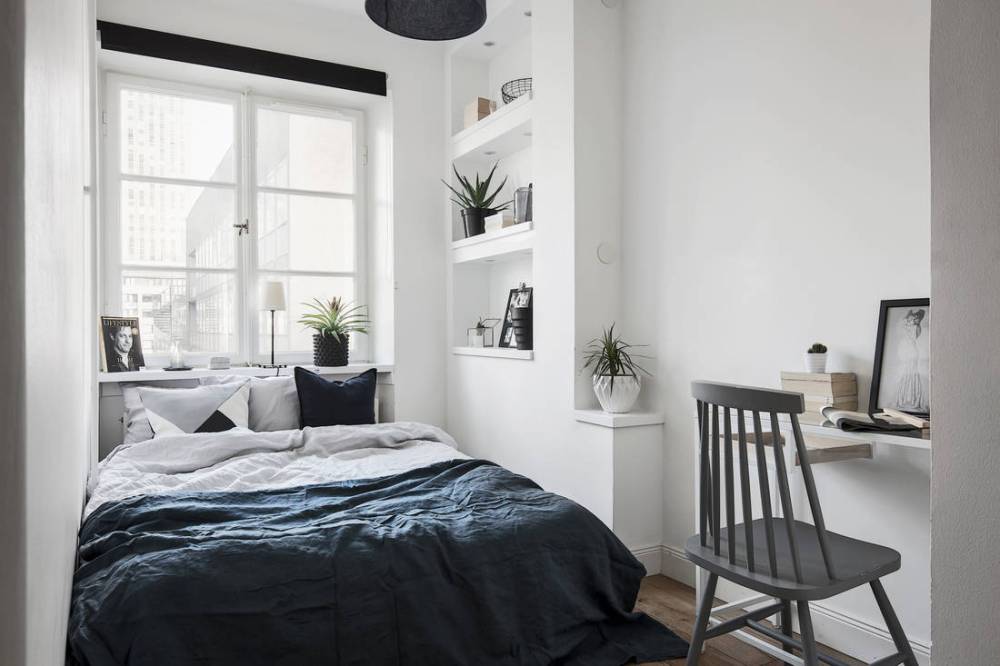 배경 카마르 tidur minimalis,가구,침실,방,침대,하얀