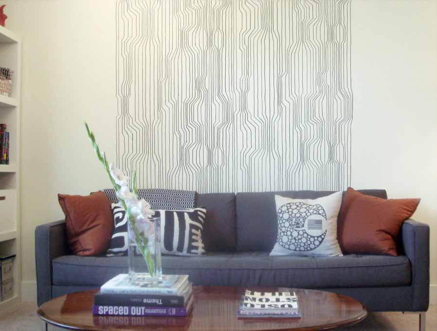motif wallpaper minimalis,living room,furniture,curtain,room,interior design