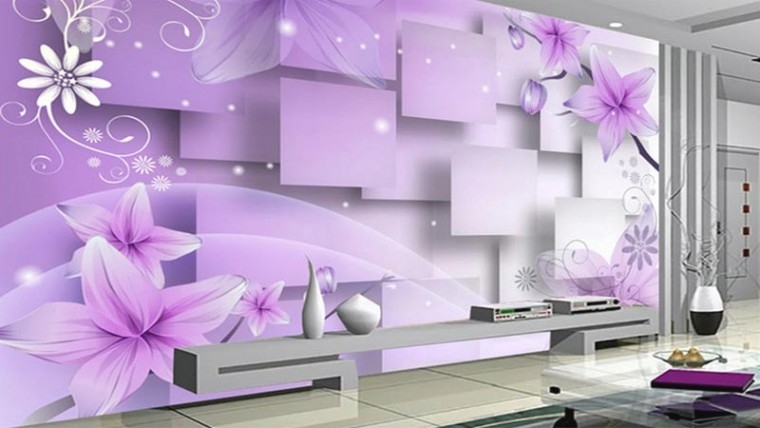 papier peint dinding 3d ruang tamu,violet,violet,lilas,fond d'écran,lavande