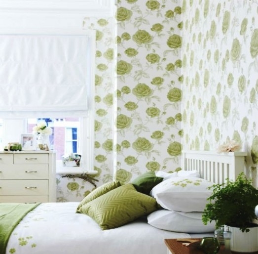 papier peint tendre rumah murah,vert,chambre,design d'intérieur,rideau,fond d'écran