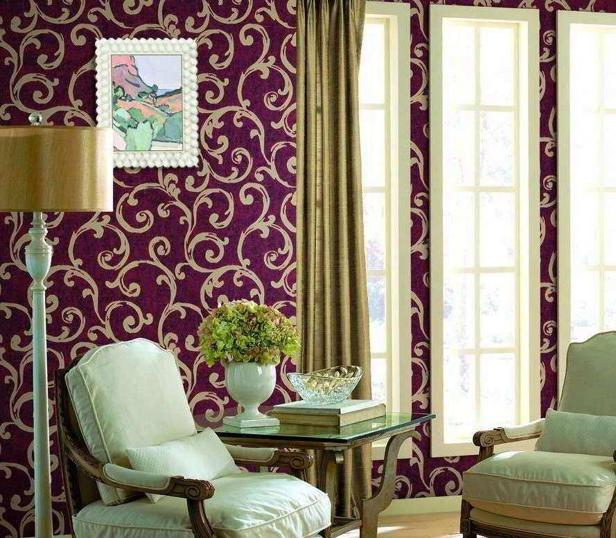 model wallpaper dinding ruang tamu,living room,interior design,green,curtain,room