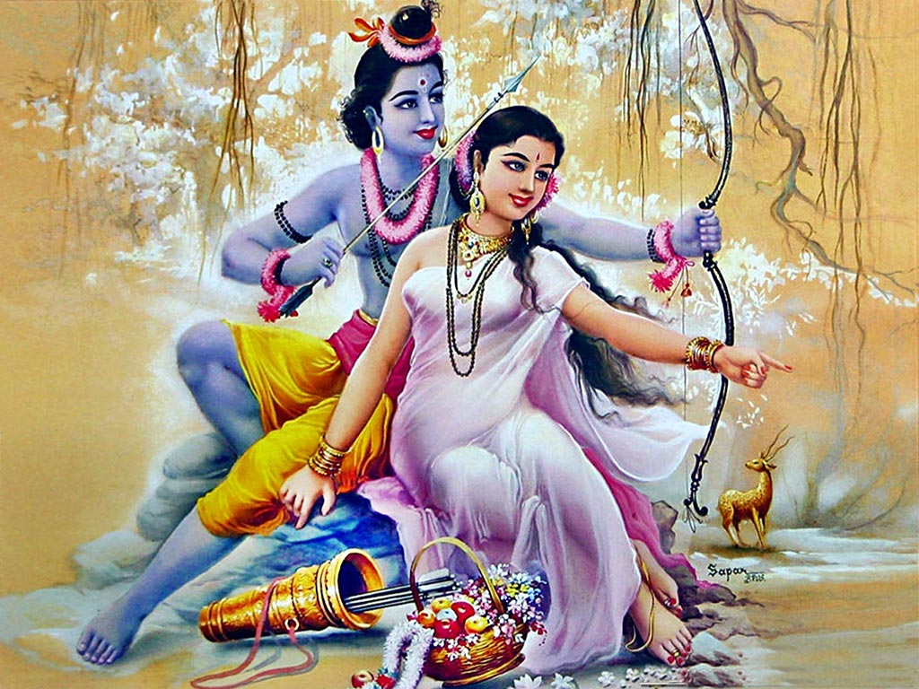 ram sita wallpaper in voller größe,kunst,illustration,gemälde,aquarellfarbe,mythologie