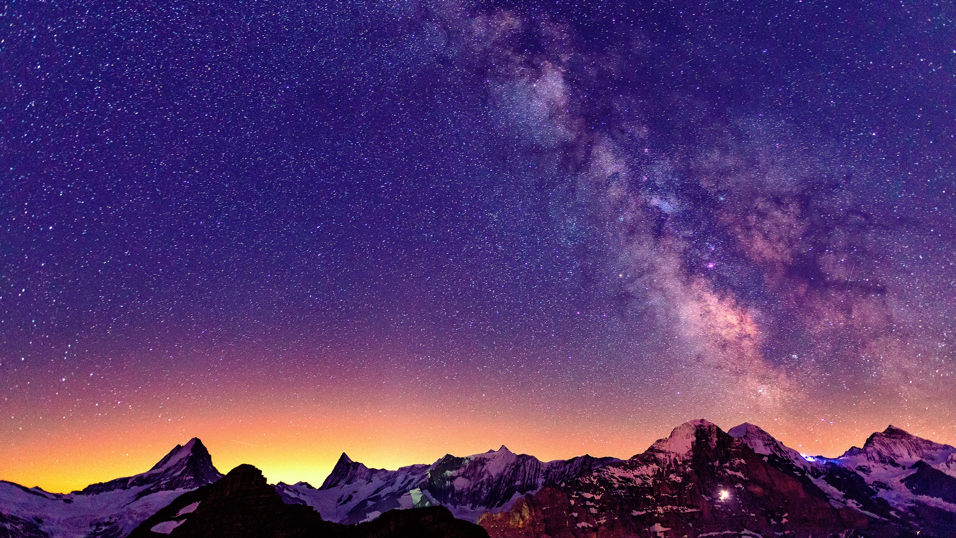 bella carta da parati del cielo notturno,cielo,montagna,natura,catena montuosa,viola