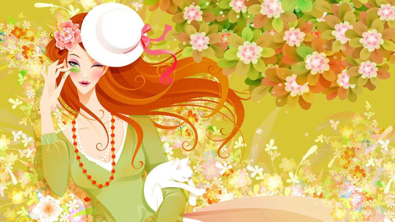 sfondi girly dal vivo,primavera,rosa,cartone animato,illustrazione,estate