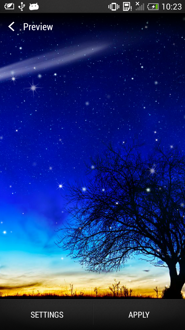 notte stellata live wallpaper,cielo,natura,paesaggio naturale,atmosfera,blu