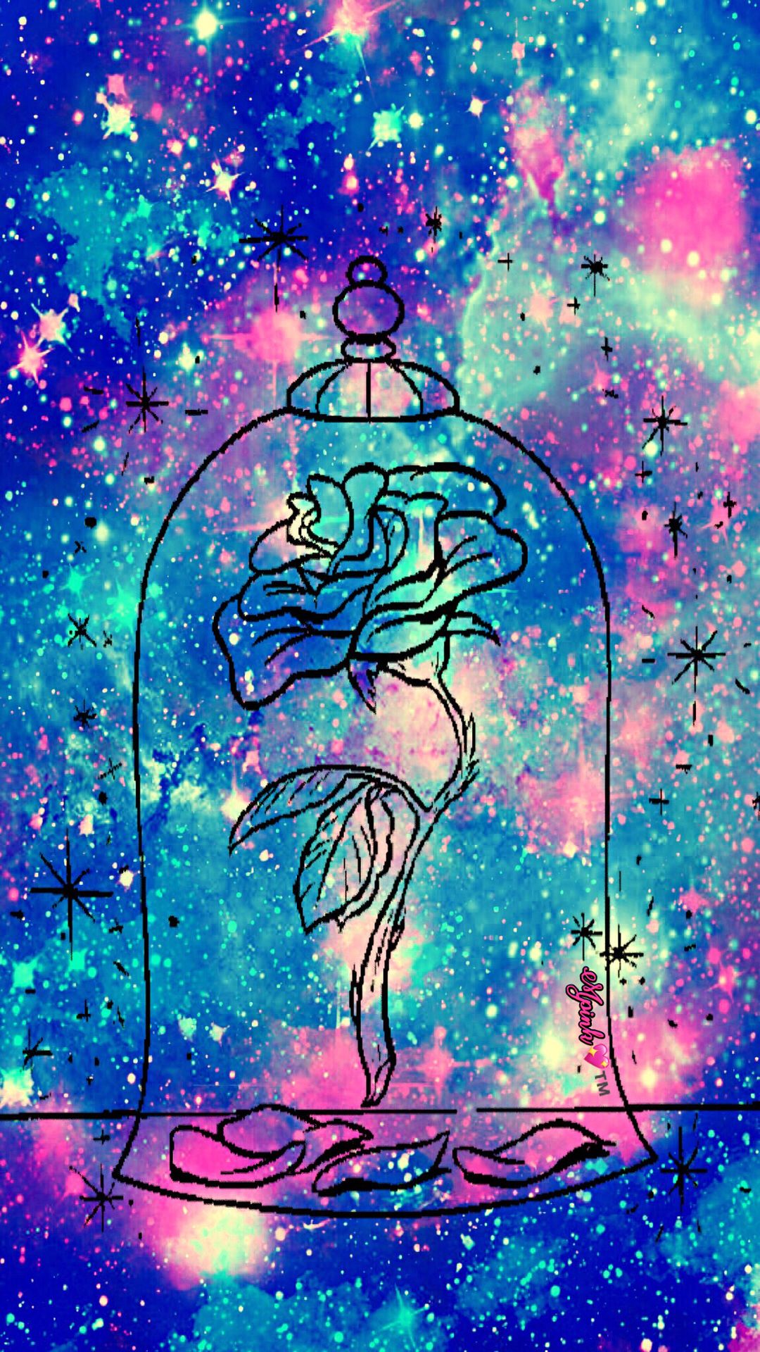 galaxy flower wallpaper,arte psicodélico,arte,diseño gráfico,ilustración,artes visuales