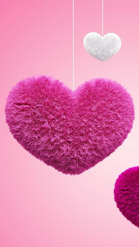 fluffy hearts live wallpaper,heart,pink,fur,magenta,love
