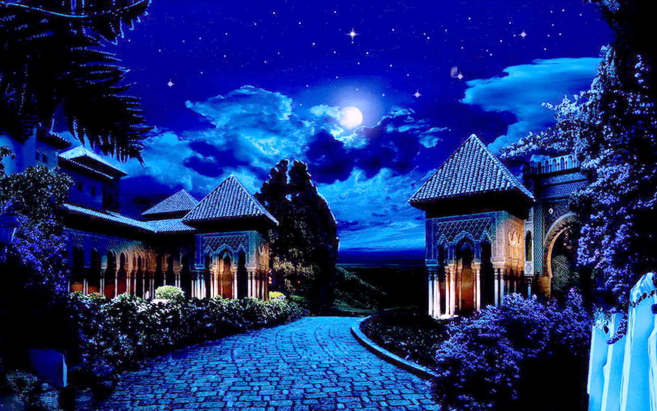 starry night desktop wallpaper,sky,lighting,home,landscape lighting,natural landscape