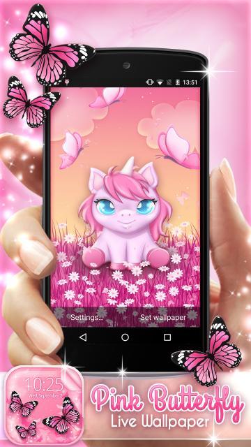 rosa schmetterling live wallpaper,rosa,karikatur,technologie,gadget,anime