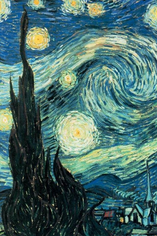 starry night iphone wallpaper,painting,art,water,modern art,acrylic paint