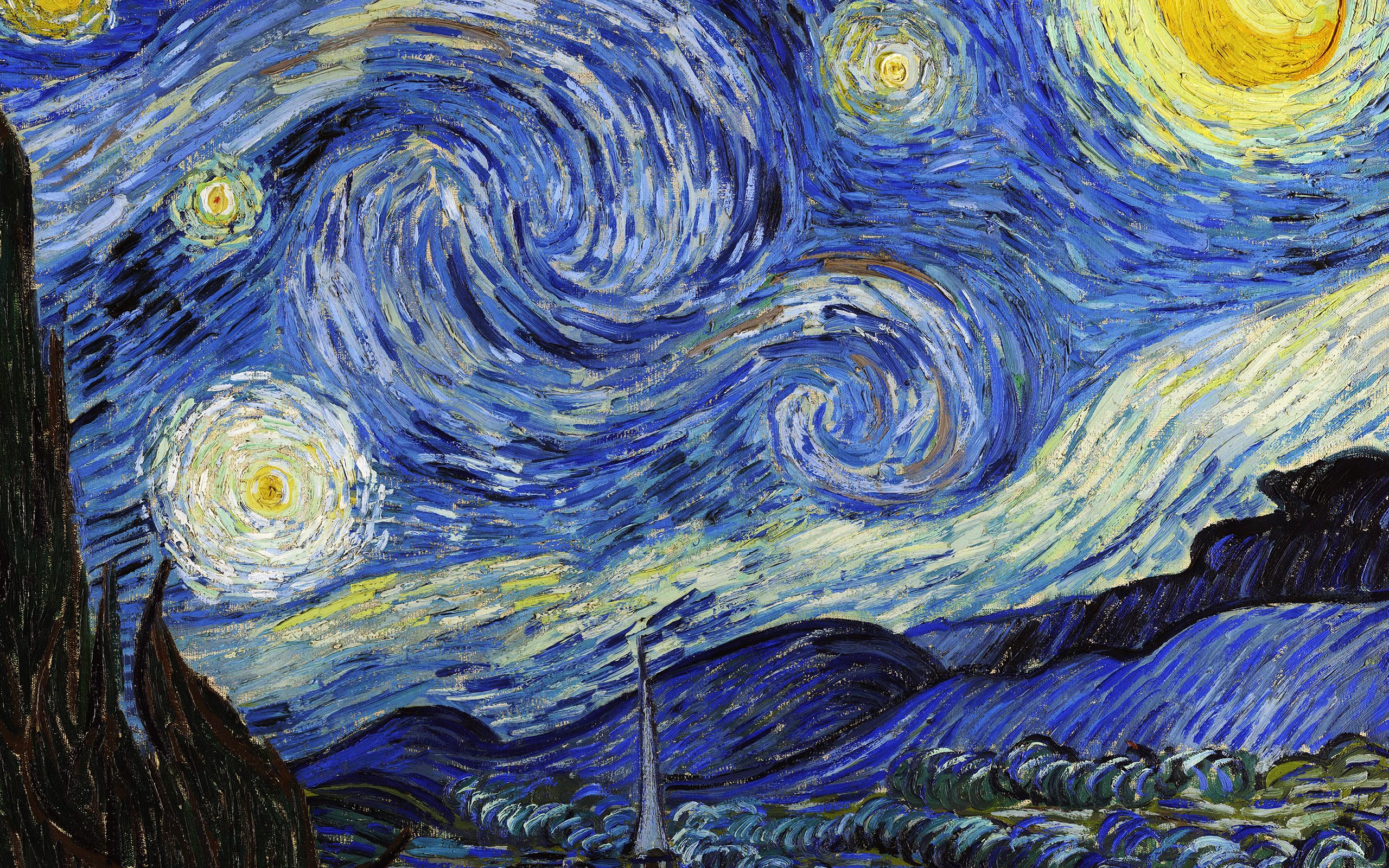 van gogh starry night wallpaper,painting,psychedelic art,art,watercolor paint,modern art