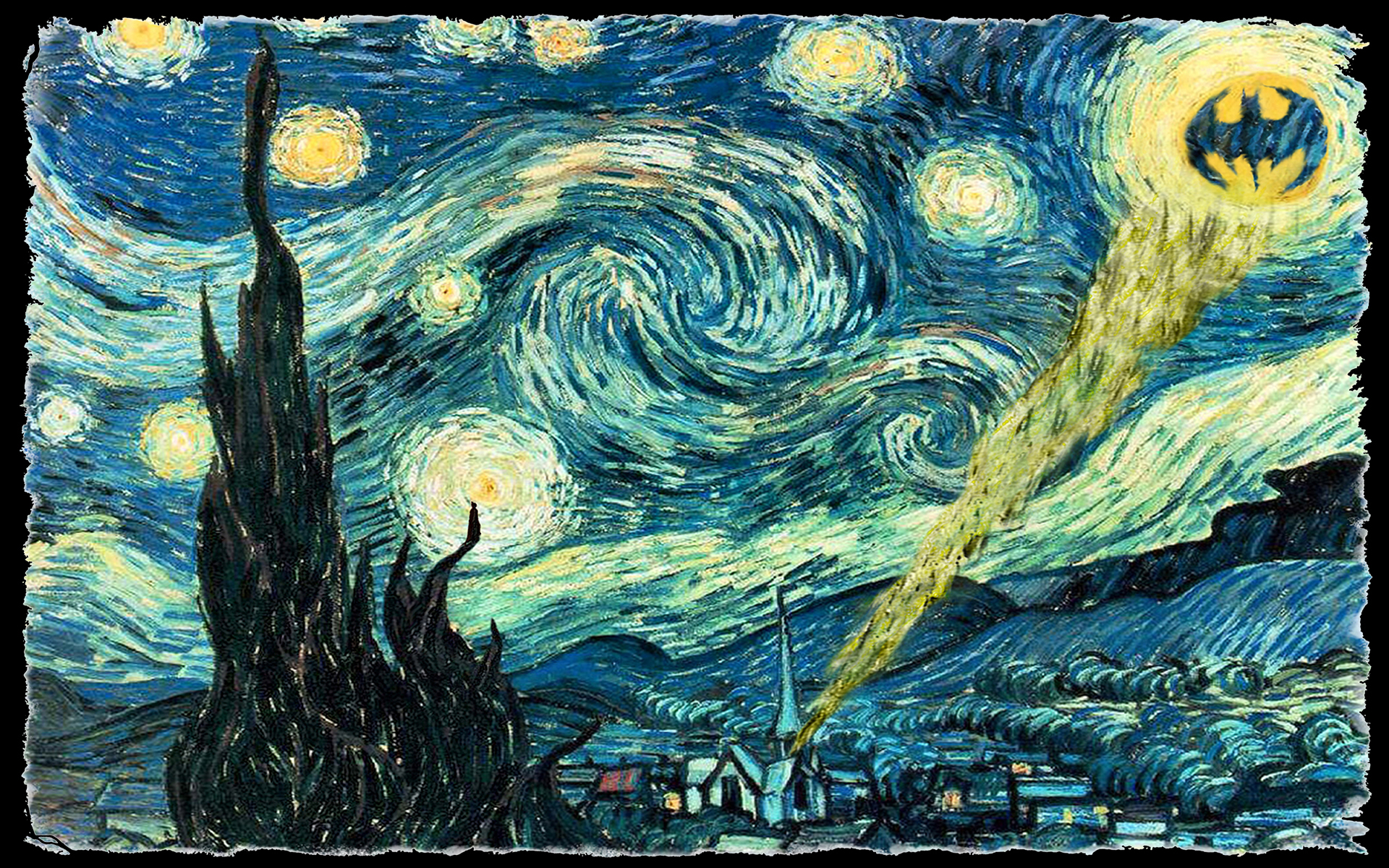 van gogh starry night wallpaper,art,painting,illustration,water,organism