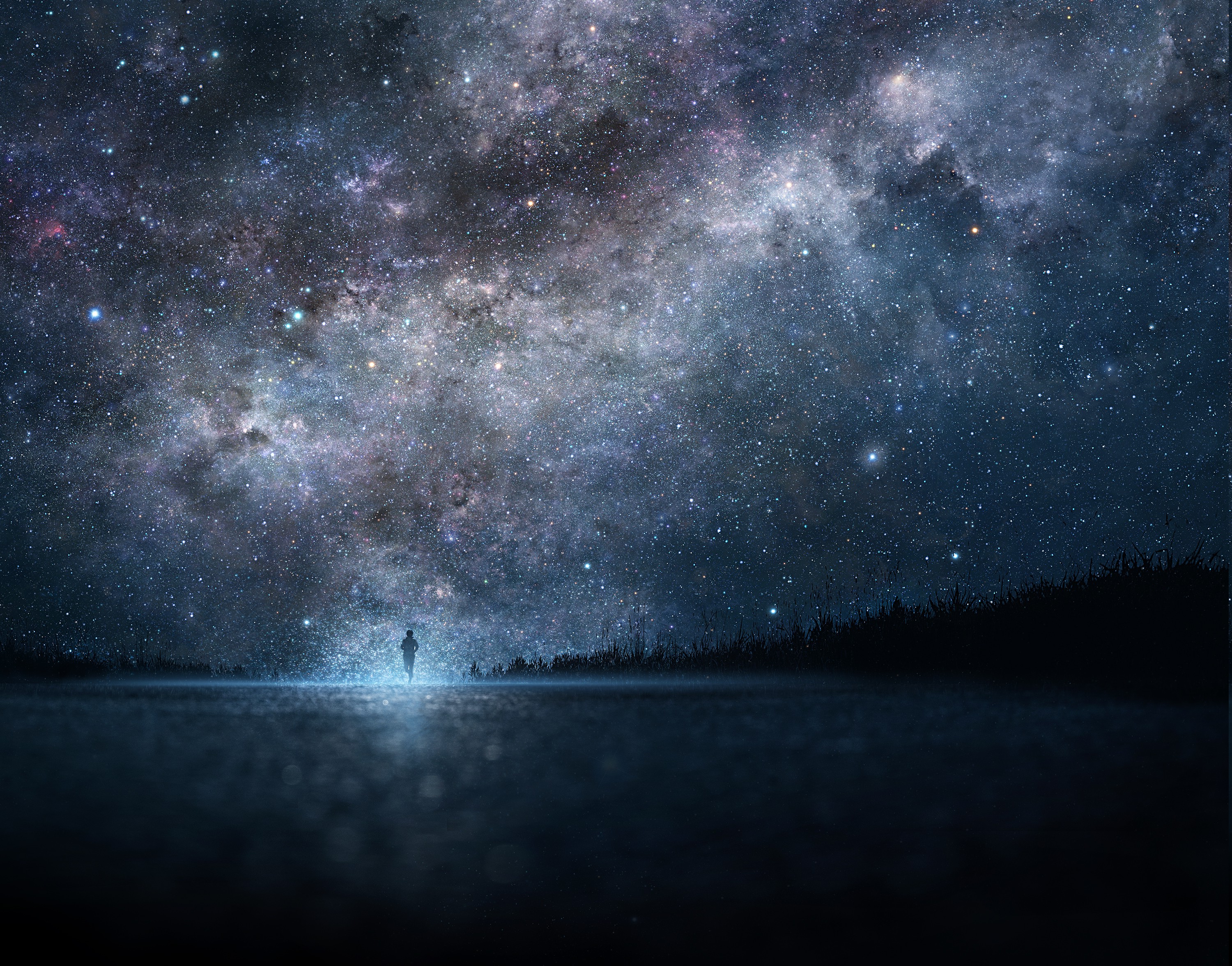 anime stars wallpaper,himmel,natur,atmosphäre,dunkelheit,nacht