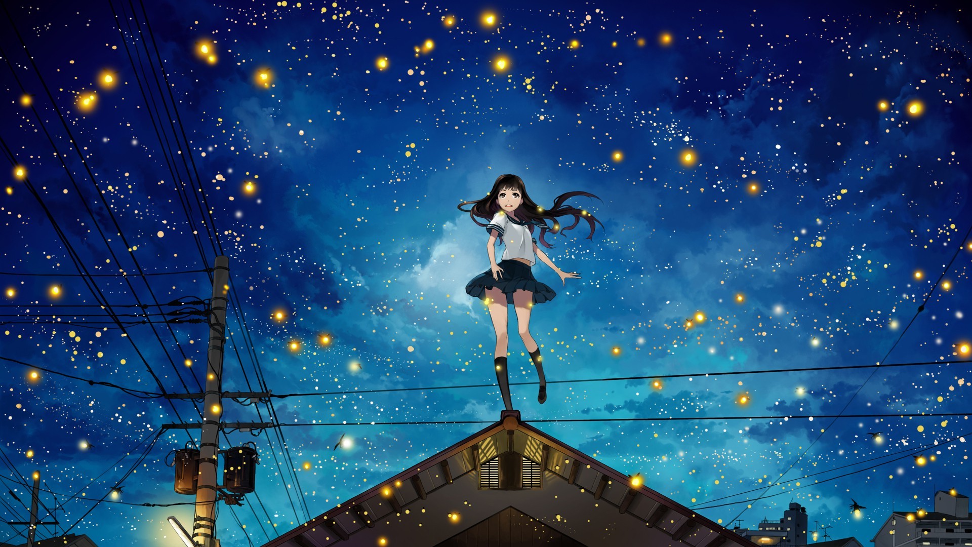 anime stars wallpaper,cielo,espacio,noche,estrella,universo
