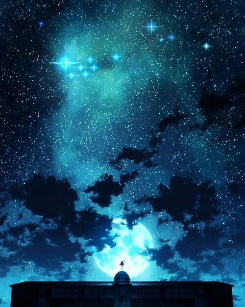애니메이션 별 벽지,하늘,천체,분위기,우주,밤