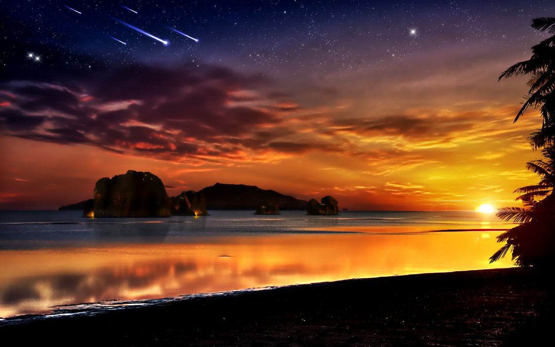 descargar fondos de estrellas,cielo,naturaleza,horizonte,paisaje natural,puesta de sol