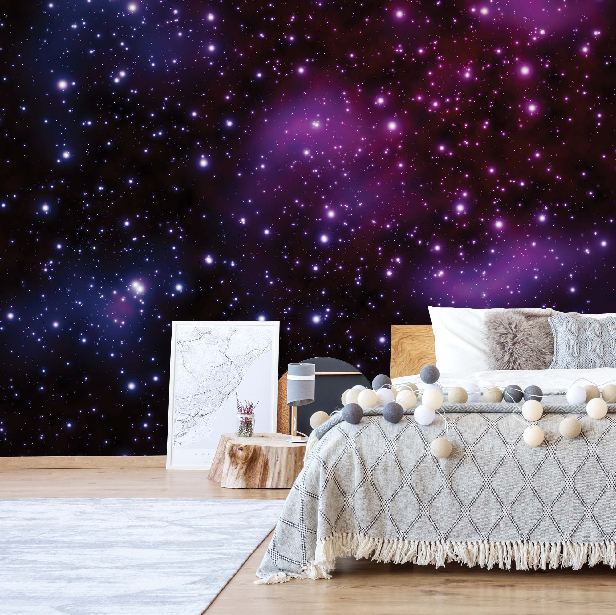 cielo lleno de estrellas fondo de pantalla,púrpura,fondo de pantalla,violeta,cielo,pared