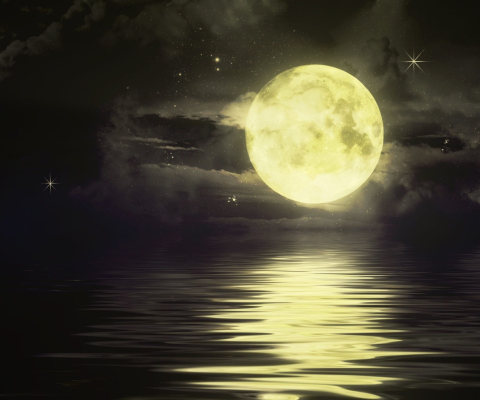 아름다운 밤 벽지,하늘,보름달,자연,달,빛